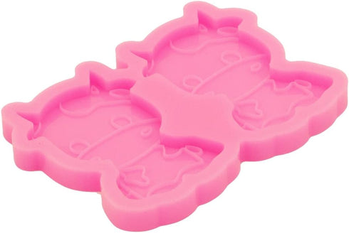 3 Pcs Badge Reel Resin Silicone Mold Baby Cow & Elephant Shape Epoxy Resin Casting Mold for Jewelry and Pendant Making DIY Crafts ID Badge Holder ...