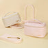 Makeup Bag, Travel Cosmetic Bag with Brush Organizer, Top Handle Makeup Case, Double-way Zipper Beauty Bag for Skincare Products and Cosmetics, Pi...