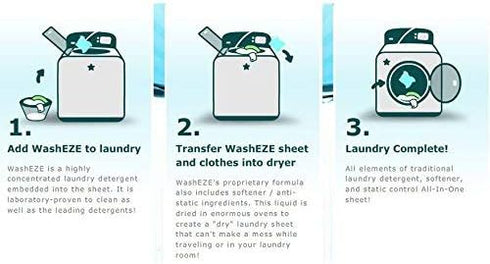 3-in-1 Laundry Detergent Sheets - 20 Loads Fresh Scent Liquidless Soap Sheet-Detergent, fabric softener and more -Travel Approved, College, Campin...