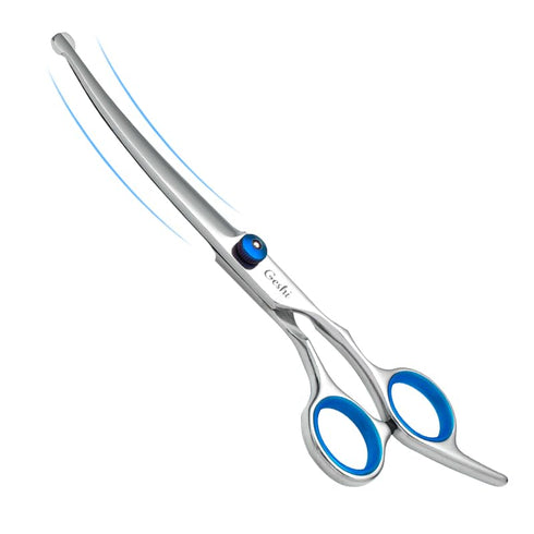 Geshi Dog Grooming Scissors Set Grooming Thinning Cut Curved Scissors Kit Sharp and Durable Titanium Coated Professional Kit Pet Scissors for Cats...