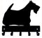Scottish Terrier Key Holder Dog Leash Hanger for Wall - Large 9 inch Wide with 5 Hooks - Made in USA...