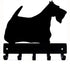Scottish Terrier Key Holder Dog Leash Hanger for Wall - Large 9 inch Wide with 5 Hooks - Made in USA...
