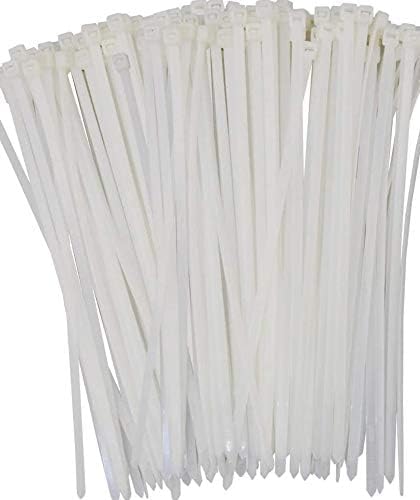 Fixson Multi-Purpose Self-Locking Cable Ties Nylon Zip Wire Tie-Wraps (100 Piece) 8-Inch Cable-Tie Color Natural (45-LB Strength)...