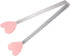 Mini Food Tongs 5.3" Heart Shape Stainless Steel with Silicon Tips Small Cooking Tongs Kitchen Food Tongs Serving Tongs for Cooking Grilling BBQ B...