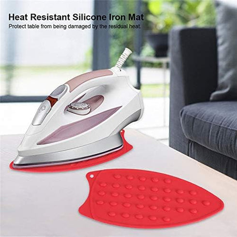 Multipurpose Silicone Iron Rest Pad for Ironing Board Hot Resistant Mat,Silicone Heat Resistant Iron Rest Pad (Red)...