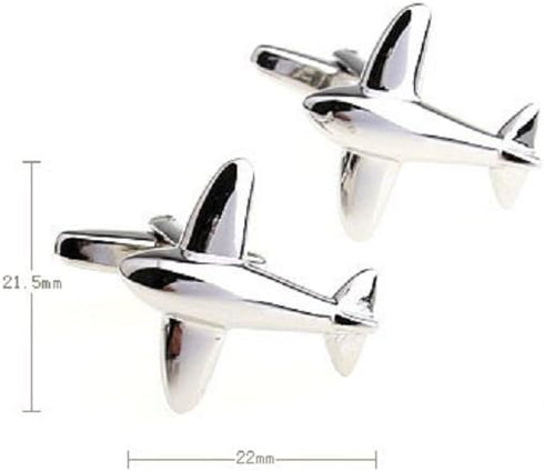 Airplane Plane Jet Commercial Pilot Pair Cufflinks in a Presentation Gift Box & Polishing Cloth...