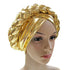latest aso oke auto gele headtie Already Handmade african Cap Nigerian Wedding Gele women braid turbans Ladies head wraps (Gold)...