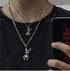 Heavy Gothic Grunge Rabbit Pendant Easter Bunny Choker Necklace Statement Long Chain Punk Multilayer Steel Material Choker Necklace for Women and ...