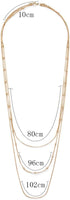 COLORFUL BLING Dainty Gold Chain Beads Statement Necklace Multi-Strand Waterfall Strand Long Chains Strand Necklace for Women Girls Jewelry...