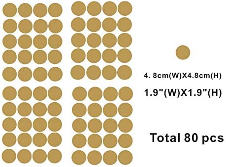 80pcs Gold Polka Dot Wall Decals – Removable Vinyl Stickers for Kids Nursery, Baby Room, Toddler Bedroom – Safe Adhesive Circle Decorations – Easy...