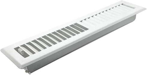 Precision Flow 2"x 10" Steel Floor Register - 2 Way Louvered Design,Glacier White Finish - Premium Home Vent Covers, Durable & Decorative - Fits 2...