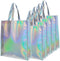 Gesodant Bling Bling Glossy Durable Reusable Medium Non-woven Gift Bag Set Of 5,Shopping Bag,Promotional Bag, Silvery (17.3"X12.6"X4")...