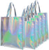 Gesodant Bling Bling Glossy Durable Reusable Medium Non-woven Gift Bag Set Of 5,Shopping Bag,Promotional Bag, Silvery (17.3"X12.6"X4")...