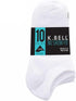 K. Bell Ladies - No Show Sock - 10 Pair Pack (Sock size 4-10, White)...