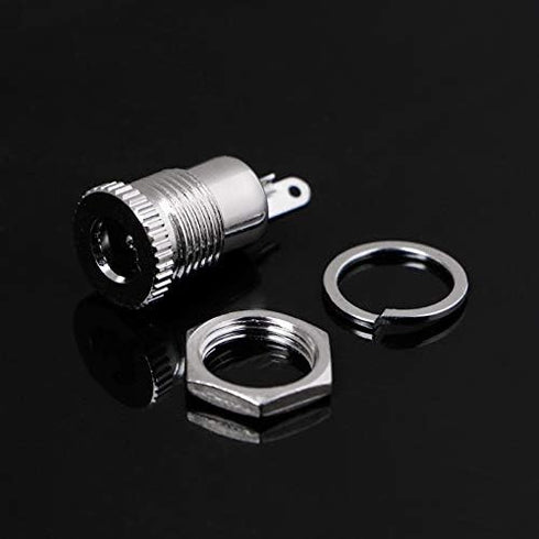 5 Pack 5.5mm x 2.1mm Female Socket Panel Mount Connector 5.5x2.1mm DC-099 Power Supply Jack Terminal Plug Adapter Replacement Repair Parts Solder ...