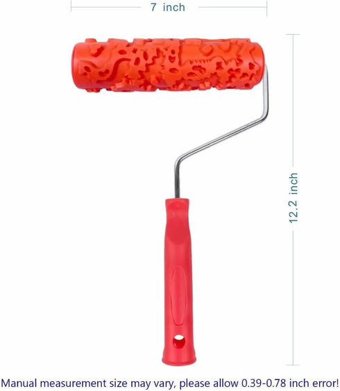 7'' Pattern Roller for Wall Decoration Classic Rubber Roller Texture Roller Tool to Add Design to Thick Slurry Elastomeric Coatings, Not Paint Rol...