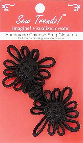 Chinese Frogs Button Closures Hook & Eye Fastener - Sewing Quilting Renaissance Dance Hawaiian Bridal Costumes Outfit Drapery Home Decor-Black -4"...