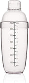 FEOOWV Plastic Cocktail Shaker, Hand Drink Mixer Boba Tea Shaker Cup with Scales,Bar Tool Transparent (24 oz / 700cc)...
