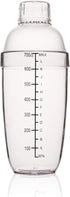 FEOOWV Plastic Cocktail Shaker, Hand Drink Mixer Boba Tea Shaker Cup with Scales,Bar Tool Transparent (24 oz / 700cc)...