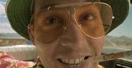 Las Vegas Fear and Loathing Orange Lens Sunglasses Glasses Hunter S. Thompson...