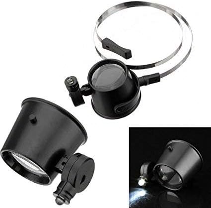 15X Loupe Lens Headband Magnifying Glass Jeweler Watch Repair Magnifier with LED Eye Loupe...