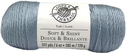 Soft & Shiny Solid Yarn by Loops & Threads - 6 oz. / 170 g - 311 yd. - Powder Blue......