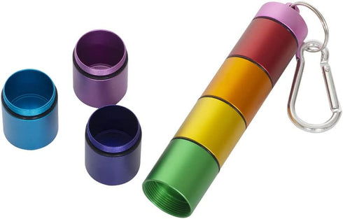Portable Pill Case Keychain Waterproof 7 Days Pill Holder Travel Pill Container Portable Medicine Keychain Daily Airtight Pill Organizer for Outdo...