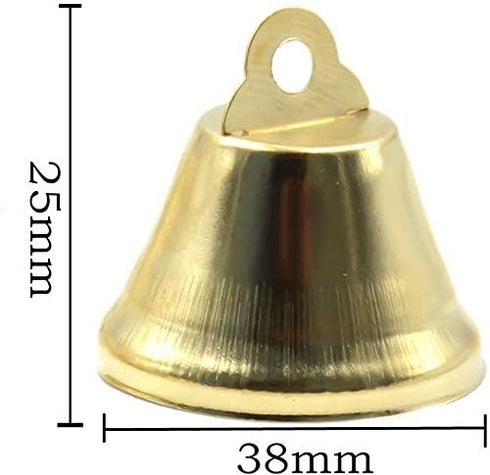 50 Pcs Gold Christmas Bells Bulk Hanging Decorations for Tree Ornaments Holiday Party Decor DIY Crafts Festive Jingle Bells Premium Metal(38mm, Go...