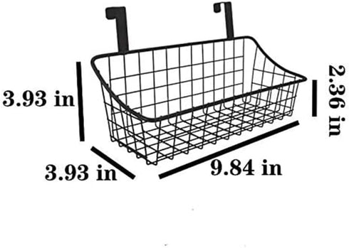 LeleCAT Basket with hook Grid Storage Basket, Hang it behind a door or on a railing, Over the Cabinet Door, Small, BLack,1 Pack...
