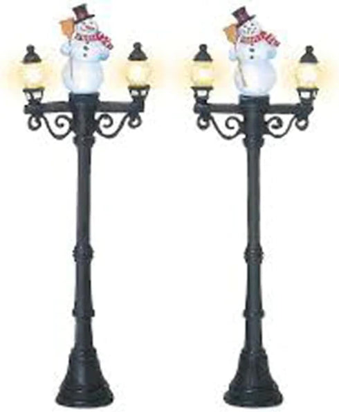 Department 56 Accessories for Villages Miniature Snowman Street Light Display Piece (Set of 2)...