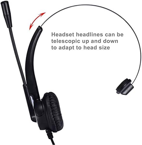 TRIPRO 4 Pin RJ9 Telephone Headset for Landline Desk Phones (H510-RJ)...