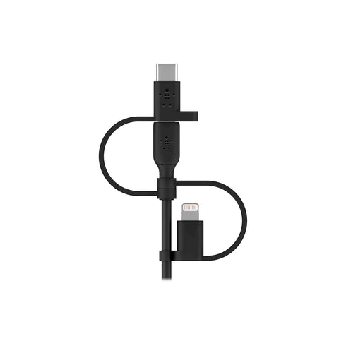 Belkin 3-in-1 Universal USB-A Cable - USB-C Cable, Lightning Cable, Micro-USB - Charging Cord Boost Charge Charger Designed for Apple iPhones & iP...