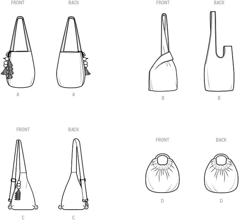 Simplicity Bags in Four Styles Sewing Pattern Kit by Elaine Heigl, Design Code S9803, One Size, Multicolor...