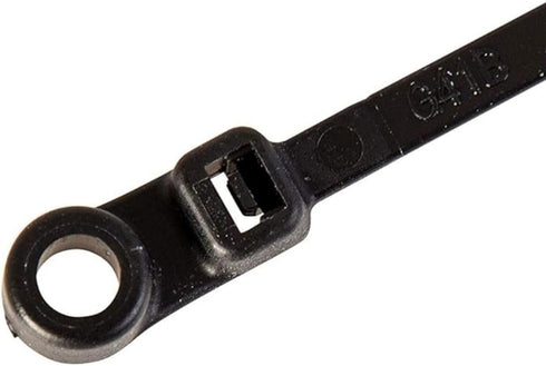 GTSE 100 Pack Of Black Screw Mount Head Zip Ties, 4" x 0.1", Zip Ties With Screw Hole...