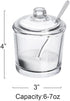 123Arts Glass Sugar Bowl Spice Jar with Lid and Stainless Steel Spoon Spoon...