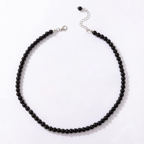 Asphinien Asphire Vintage Black Beaded Choker Bohemian Bead Ball Necklace Dainty Women's Collar Necklace Prom Party Festival Gift...