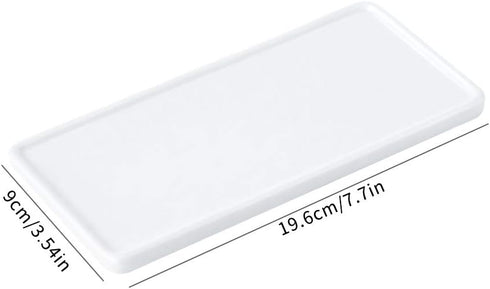 Bathroom Sink Organizer - Ceramic Kitchen Tray, Small Rectangle Candle & Jewelry Tray - White...