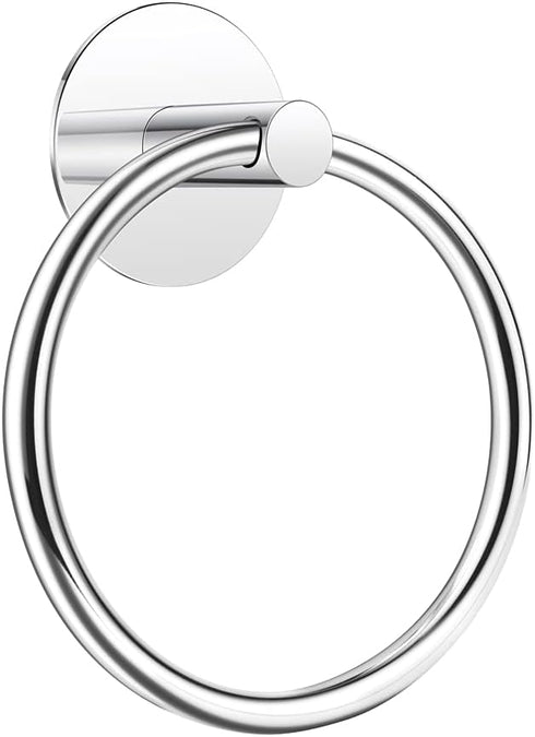 No Drilling 3M Self Adhesive Towel Ring with Extra Strong Nail-Free Glue, Stainless Steel Towel Holder, Bathroom and Kitchen Towel Rack (Chrome)...