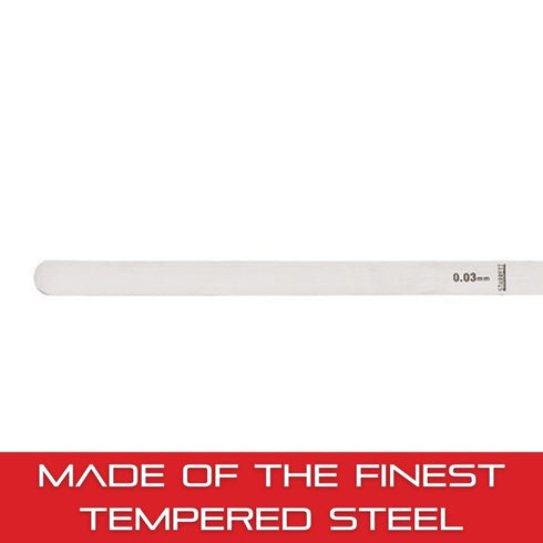 Starrett Tempered Steel Thickness Gage or Feeler Stock with Rounded Ends - Ideal for Carpenters and Home Improvement - .03mm Thickness, 30cm Lengt...