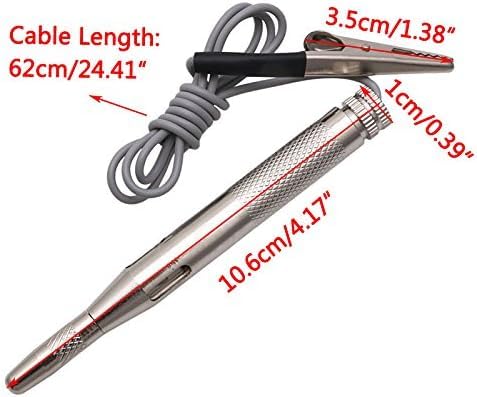 Silver 6V 12V 24V Auto Car Motorcycle Circuit Tester Gauge Test Voltmeter Circuit Testers Tools and Home Improvement...