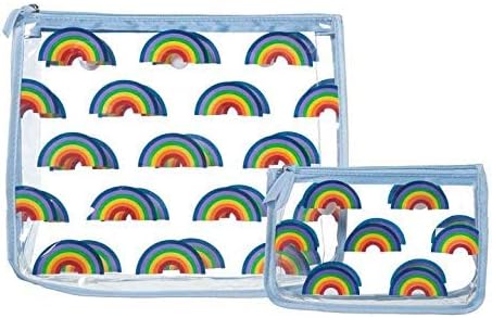 Bogg Bag Clear Designer Zipper Insert (Set of 2) Travel Organizer Storage Pop In (Rainbow)...
