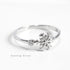 Dainty CZ Snowflake Open Statement Rings Sterling Silver 925 Adjustable Crystal Cubic Zirconia Winter Flower Tail Finger Band Promise Engagement R...