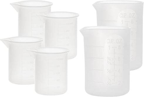 Gartful 250ml & 100ml Silicone Measuring Cups, Silicone Mixing Cups for Epoxy, Resin Arts, Glue, Jewelry Casting Molds, Acrylic Paint Pouring, Cup...