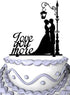 Meijiafei Cursive Love You More Groom and Bride Wedding Cake Topper Silhouette...