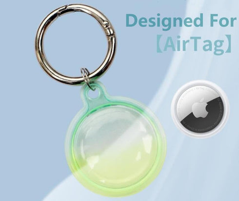 FancyCase Waterproof Silicone Airtag Holder with Keychain Waterproof Airtag Case with Keychain for Loss Prevention/Tracking (Clear Purple/Blue)...