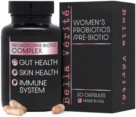 Probiotic & Prebiotic Complex - Support Women's Digestive & Gut Health - 3.45 Billion CFU Lactobacillus Probiotics for Clearer Skin - Daily Probio...