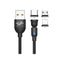 Magnetic Charging Cable, 540 ° Rotating Magnetic Phone Charging Cable with LED Light, 3-in-1 Nylon Woven Magnetic Phone Charger, Compatible with T...