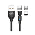 Magnetic Charging Cable, 540 ° Rotating Magnetic Phone Charging Cable with LED Light, 3-in-1 Nylon Woven Magnetic Phone Charger, Compatible with T...