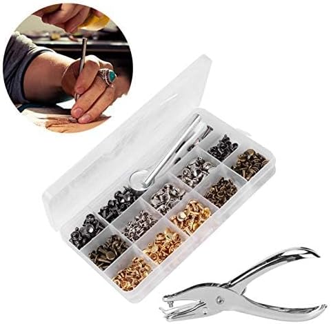 240Sets Leather Snap Fasteners Kit, 6x6mm 8x8mm 8x12mm Metal Button Snaps Press Studs, with Pliers, for Rivets Replacement DIY Craft Repairing Dec...
