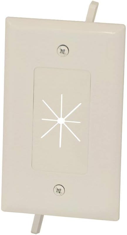 DATA COMM 45-0014-LA Cable Plate with Flexible Opening, 1-Gang, Lite Almond...
